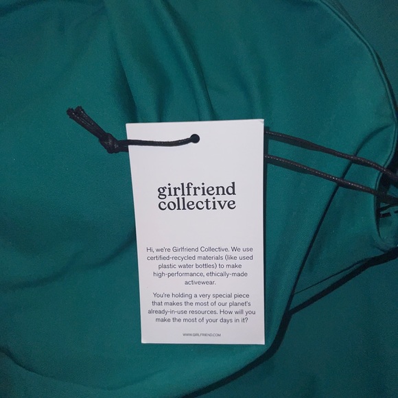 NWT girlfriend collective "bianca" sport one shoulder dress green "saguaro" XXL - Picture 10 of 12